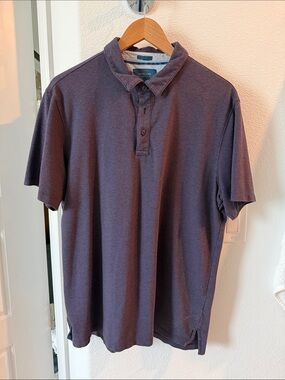Men’s Cotton Polo Shirt in Deep Plum - Tailor Lane